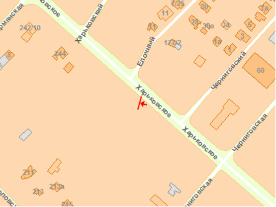 Схема рекламной плоскости по адресу Харьковское шоссе 177-2