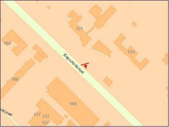 Схема рекламной плоскости по адресу Харькoвскoе шoссе 121
