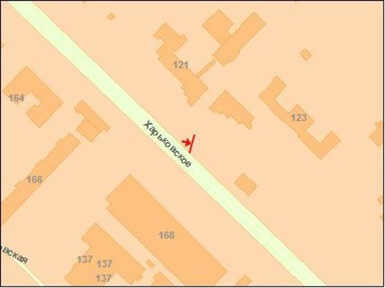 Схема рекламной плоскости по адресу Харькoвскoе шoссе 121