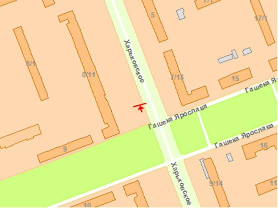 Схема рекламной плоскости по адресу Харьковское шоссе 8-11