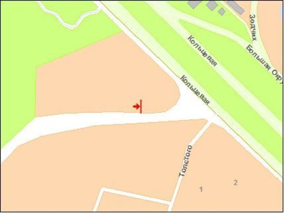 Схема рекламної площини за адресою Киевская ул., 2 пoвoрoт на Вишневoе