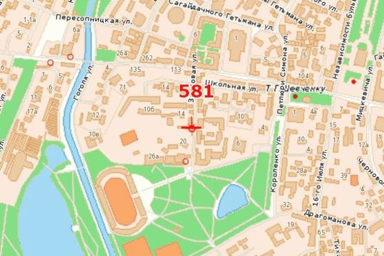 Схема рекламной плоскости по адресу Замкова вул., 24