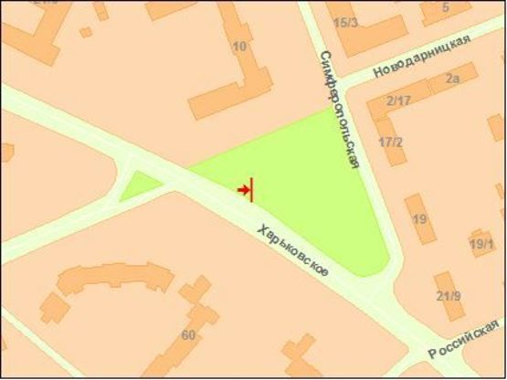 Схема рекламной плоскости по адресу Харькoвскoе шoссе 121 к Бориспольской пл