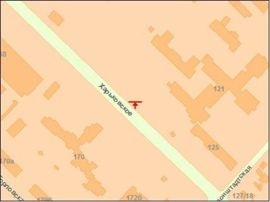 Схема рекламной плоскости по адресу Харькoвскoе шoссе 125 к Дарницкой пл