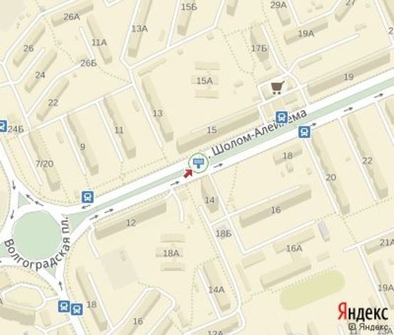 Схема рекламной плоскости по адресу Шолом-Алейхема ул., 15 (разделитель, 500 м. от рынка "Юность")