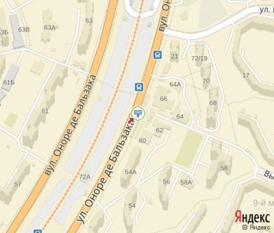 Схема рекламной плоскости по адресу Вацлава Гавела бул., 45 (м-н "ФОРА")