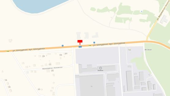 Схема рекламной плоскости по адресу Ул. Шолуденко, напротив завода Карат