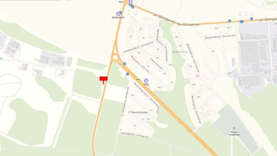 Схема рекламной плоскости по адресу Трасса Р-02 Киев-Овруч, 770 м. от поворота из г. Вышгорода в г. Киев (пл. Шевченко), справа