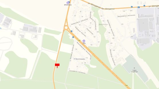 Схема рекламной плоскости по адресу Трасса Р-02 "Киев-Овруч", 1000 м. до поворота в г. Вышгород из г. Киев (пл. Шевченко), справа