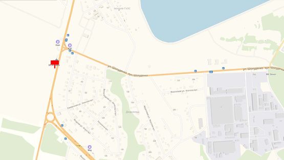 Схема рекламной плоскости по адресу Трасса "Киев-Овруч", слева, перед заправкой "БРСМ"