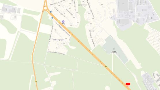 Схема рекламной плоскости по адресу 1800 м. после поворота трассы Р-02 на трассу Р-69, в направлении ул. Богатырской, г. Киев, справа