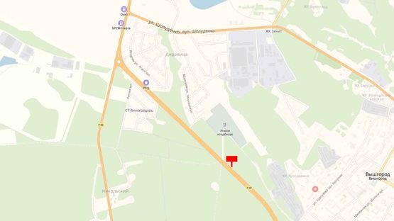 Схема рекламної площини за адресою Трасса Р-69, 900 м. от дорожного знака "Вышгород" в направлении трассы Р-02 (с. Новые Петровцы)