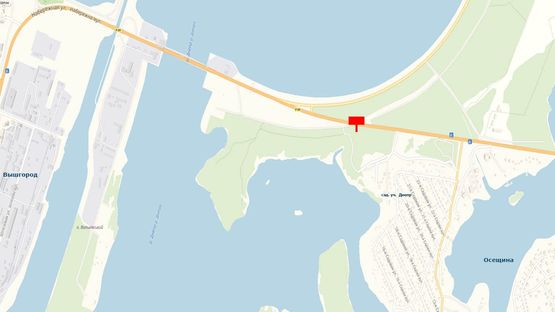 Схема рекламної площини за адресою Трасса Р-69, 200 м. после с/о «Сады Днепр»