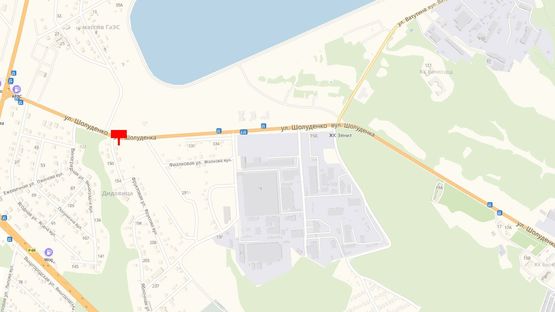 Схема рекламної площини за адресою УЛ. Шолуденко, 400 м. после дорожного знака "Вышгород"