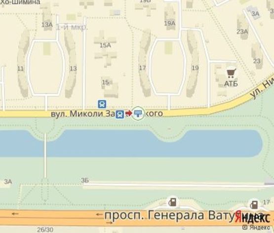 Схема рекламной плоскости по адресу Закревского Н. ул., 17 (напротив)