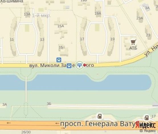 Схема рекламной плоскости по адресу Закревского Н. ул., 17 (напротив)