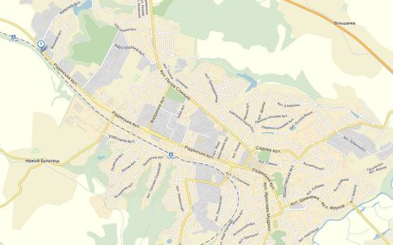 Схема рекламної площини за адресою Лубны / ул.Советская (перед ост. ул. Киевская)