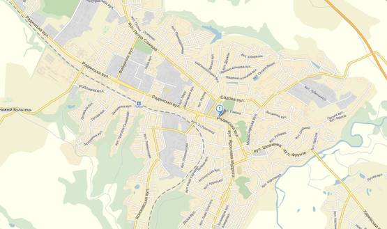 Схема рекламної площини за адресою Лубны/ ул. Советская 46 (р-н маг. Киевский)