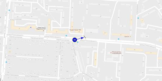 Схема рекламної площини за адресою ул. Рокоссовского х ул. Седневская