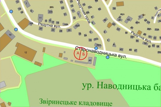 Схема рекламной плоскости по адресу Старонаводницкая / пер.Редутный