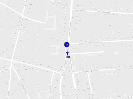 Схема рекламної площини за адресою ул. 1 Мая х ул. Молодшего (нижний)