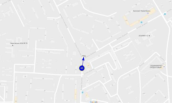 Схема рекламної площини за адресою ул. Доценко х ул. Космонавтов