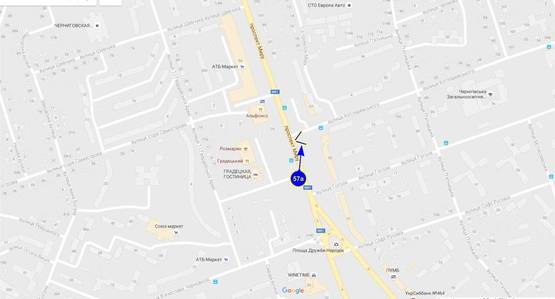 Схема рекламной плоскости по адресу просп. Мира х ул.Котляревского (сторона А)