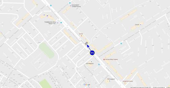 Схема рекламної площини за адресою ул. Рокоссовского 12 (сторона А)