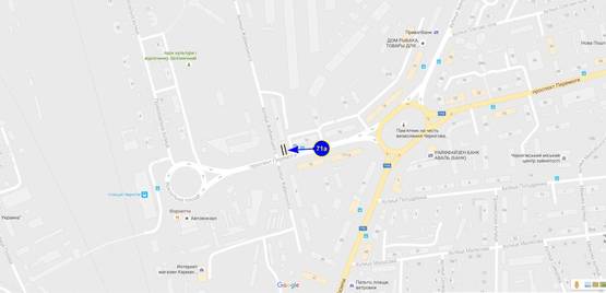 Схема рекламної площини за адресою просп. Победы х ул. Жабинского (сторона А)