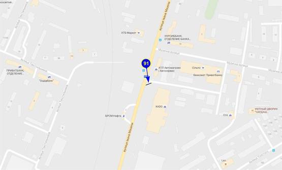 Схема рекламной плоскости по адресу ул. Щорса 60 (нижний)