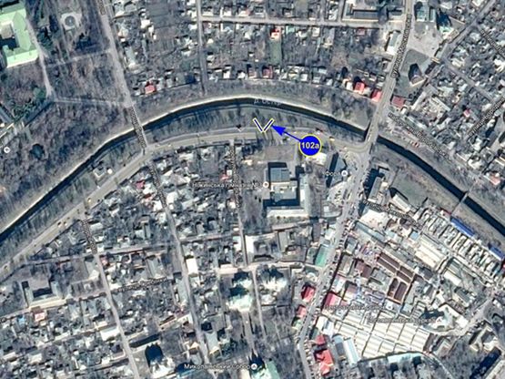 Схема рекламної площини за адресою г. Нежин, набережная 11б (сторона А)