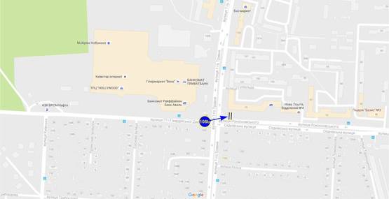 Схема рекламной плоскости по адресу ул 1 мая х ул Рокоссовского (сторона Б)