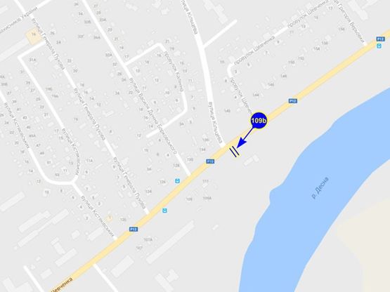 Схема рекламной плоскости по адресу ул. Шевченко х ул. Кольцевая (сторона Б)