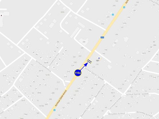 Схема рекламной плоскости по адресу ул. Шевченко 187 (сторона А)