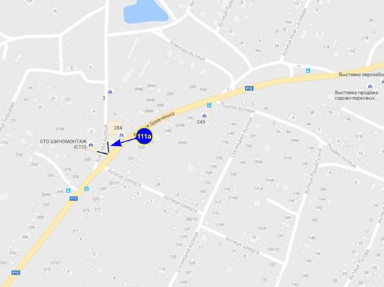 Схема рекламной плоскости по адресу ул. Шевченко 284 (сторона А)