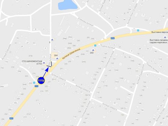 Схема рекламной плоскости по адресу ул. Шевченко 284 (сторона Б)