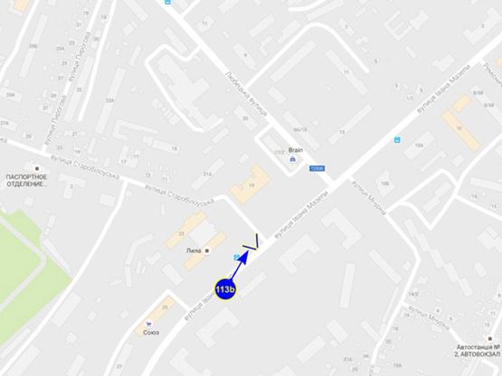 Схема рекламной плоскости по адресу ул. Мазепы 19 (сторона Б)