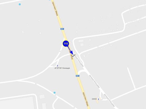 Схема рекламной плоскости по адресу проспект Мира х ул. Кольцевая