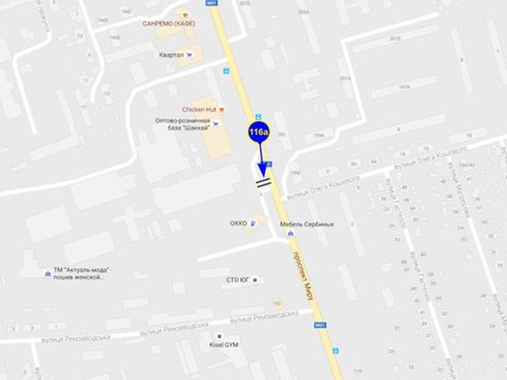 Схема рекламной плоскости по адресу проспект Мира х ул. Кошевого (сторона А)