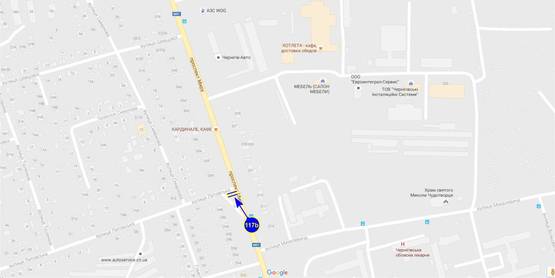 Схема рекламної площини за адресою проспект Мира х ул. Кирова (сторона Б)