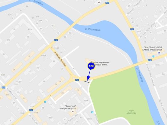 Схема рекламной плоскости по адресу ул. Пушкина 16