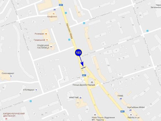 Схема рекламной плоскости по адресу проспект Мира 61