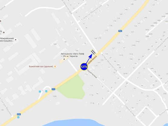 Схема рекламної площини за адресою ул. Шевченко 162 (сторона Б)