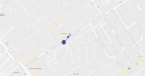 Схема рекламной плоскости по адресу ул. Одинцова 9 (сторона Б)