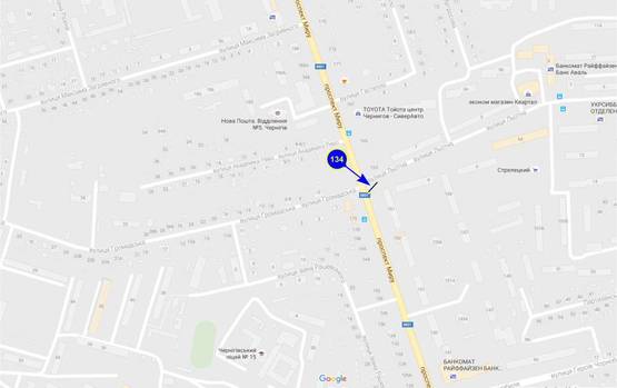 Схема рекламної площини за адресою проспект Мира х ул. Красногвардейская (левый)