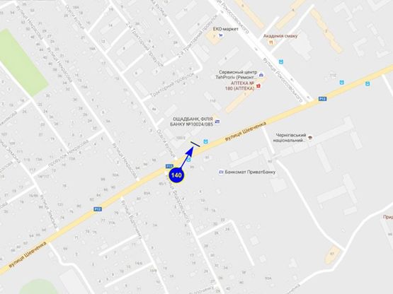 Схема рекламной плоскости по адресу ул. Шевченко 106