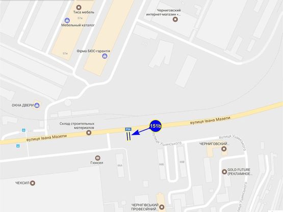 Схема рекламной плоскости по адресу ул. Мазепы 59а (сторона Б)