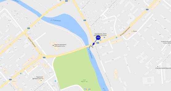 Схема рекламной плоскости по адресу ул. Шевченко, 37 (красный мост) (сторона Б)