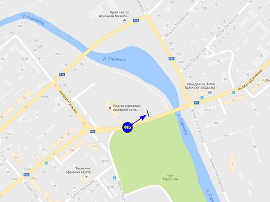 Схема рекламної площини за адресою ул. Шевченко (загс) (сторона B)