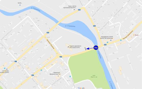 Схема рекламної площини за адресою ул. Шевченко (загс) (сторона А)